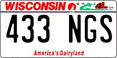 WI license plate 433NGS