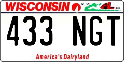 WI license plate 433NGT