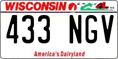 WI license plate 433NGV