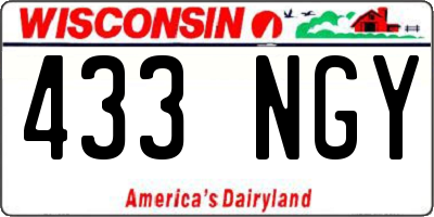 WI license plate 433NGY