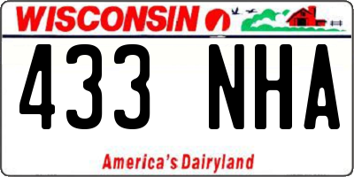 WI license plate 433NHA