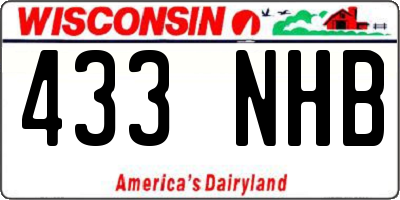 WI license plate 433NHB