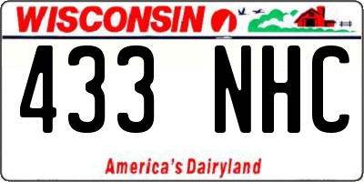 WI license plate 433NHC