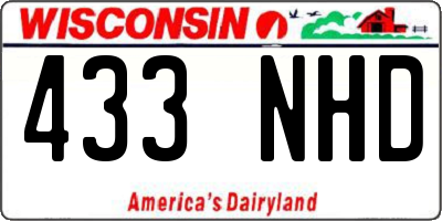 WI license plate 433NHD