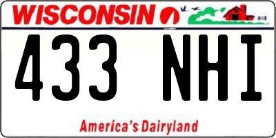 WI license plate 433NHI