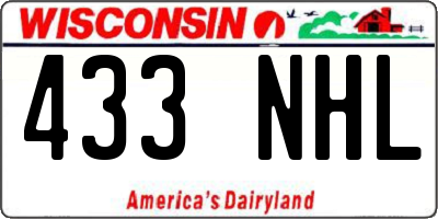 WI license plate 433NHL