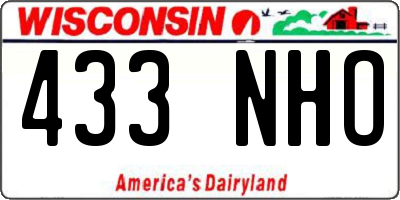 WI license plate 433NHO