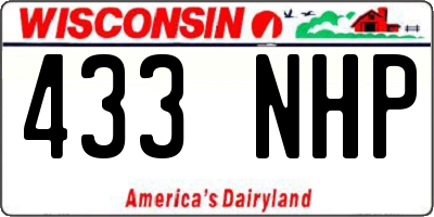 WI license plate 433NHP