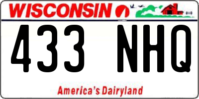 WI license plate 433NHQ