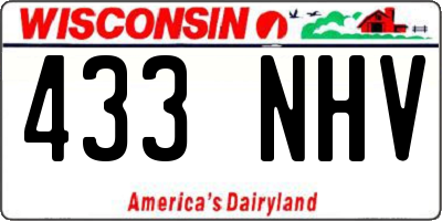 WI license plate 433NHV