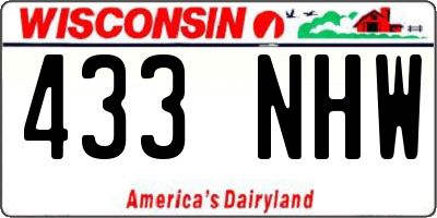 WI license plate 433NHW