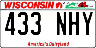 WI license plate 433NHY