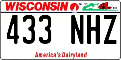 WI license plate 433NHZ