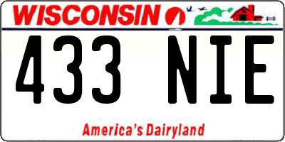 WI license plate 433NIE