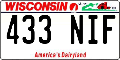 WI license plate 433NIF
