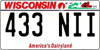 WI license plate 433NII