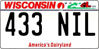 WI license plate 433NIL