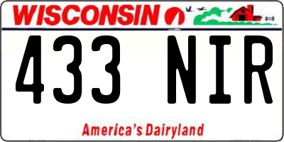WI license plate 433NIR