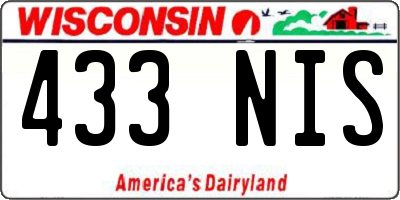 WI license plate 433NIS