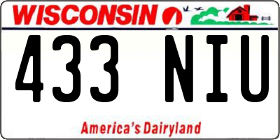 WI license plate 433NIU