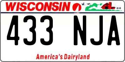 WI license plate 433NJA