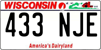 WI license plate 433NJE