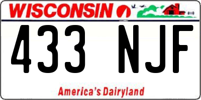 WI license plate 433NJF
