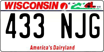 WI license plate 433NJG