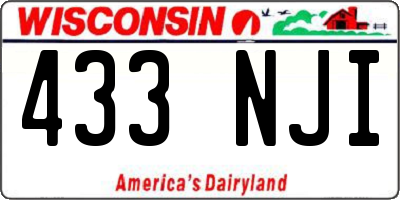 WI license plate 433NJI