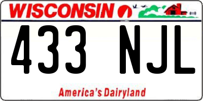 WI license plate 433NJL