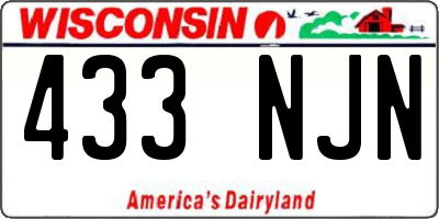 WI license plate 433NJN