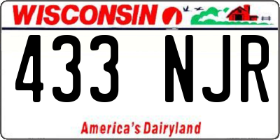 WI license plate 433NJR