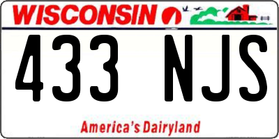 WI license plate 433NJS