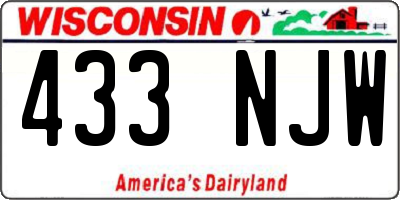 WI license plate 433NJW