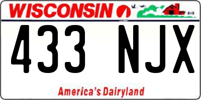 WI license plate 433NJX