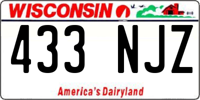 WI license plate 433NJZ