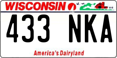 WI license plate 433NKA