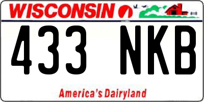WI license plate 433NKB