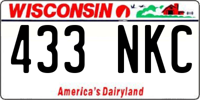 WI license plate 433NKC