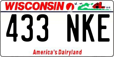 WI license plate 433NKE