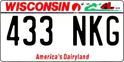 WI license plate 433NKG