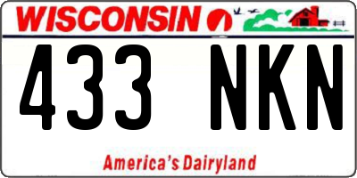 WI license plate 433NKN