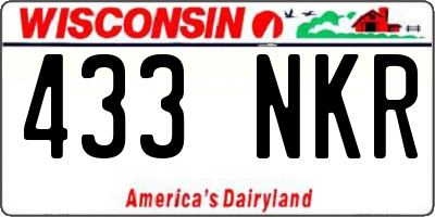 WI license plate 433NKR