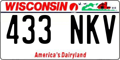 WI license plate 433NKV