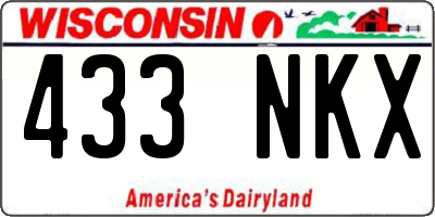 WI license plate 433NKX