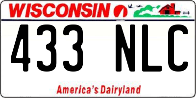 WI license plate 433NLC