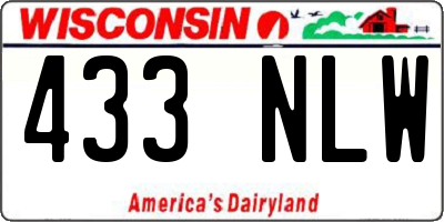 WI license plate 433NLW