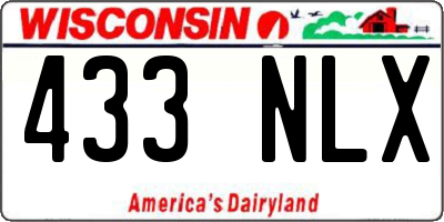 WI license plate 433NLX