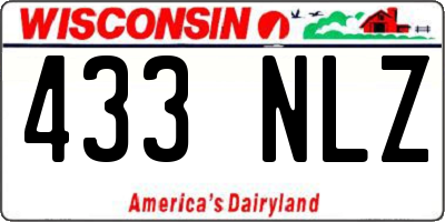 WI license plate 433NLZ