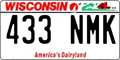 WI license plate 433NMK